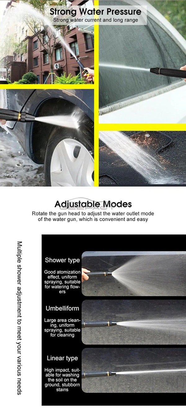 💦 Portable Hose Nozzle 🚿 Adjustable Spray for Car Wash, Garden & Cleaning 🌿