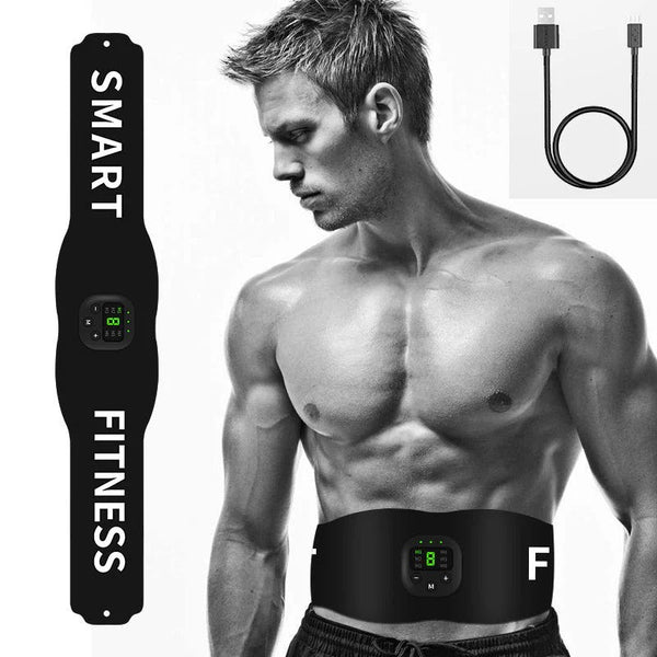 💥 Muscle Stimulator Fitness Belt ⚡ EMS Trainer | Abs & Body Toning Stickers